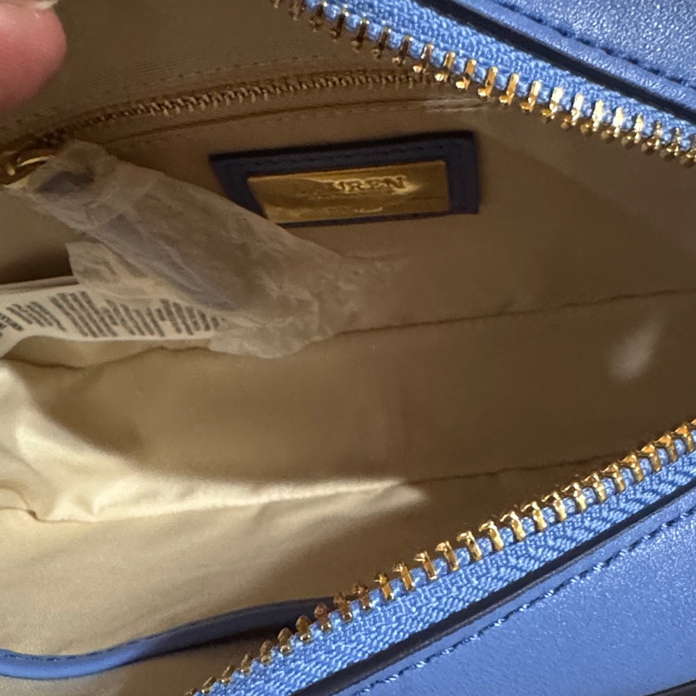 NWOT Ralph Lauren Floral Blue Crossbody Bag - Picture 8 of 10